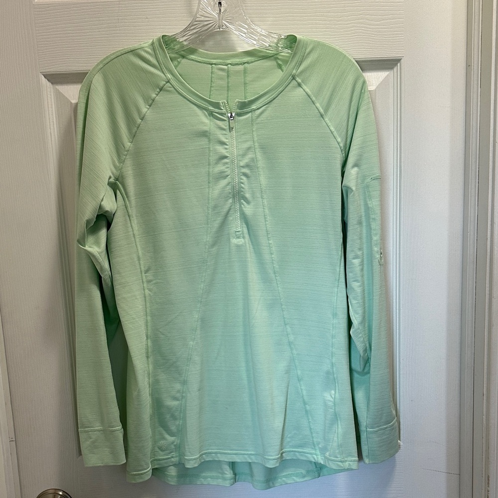 Athleta Fastest Track Quarter Zip Long Sleeve Top